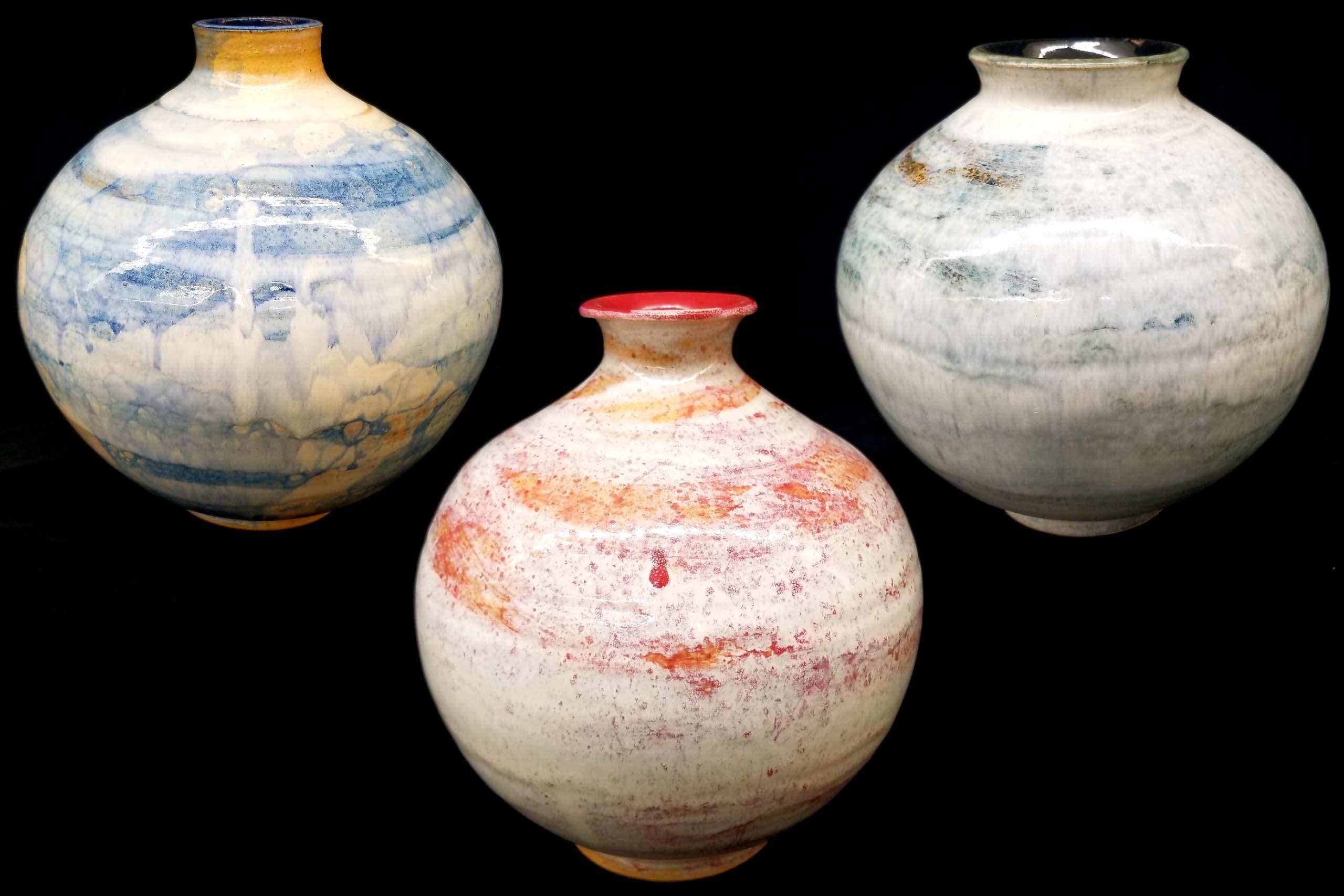 Caleb Kim Wheel Thrown Vases Trio